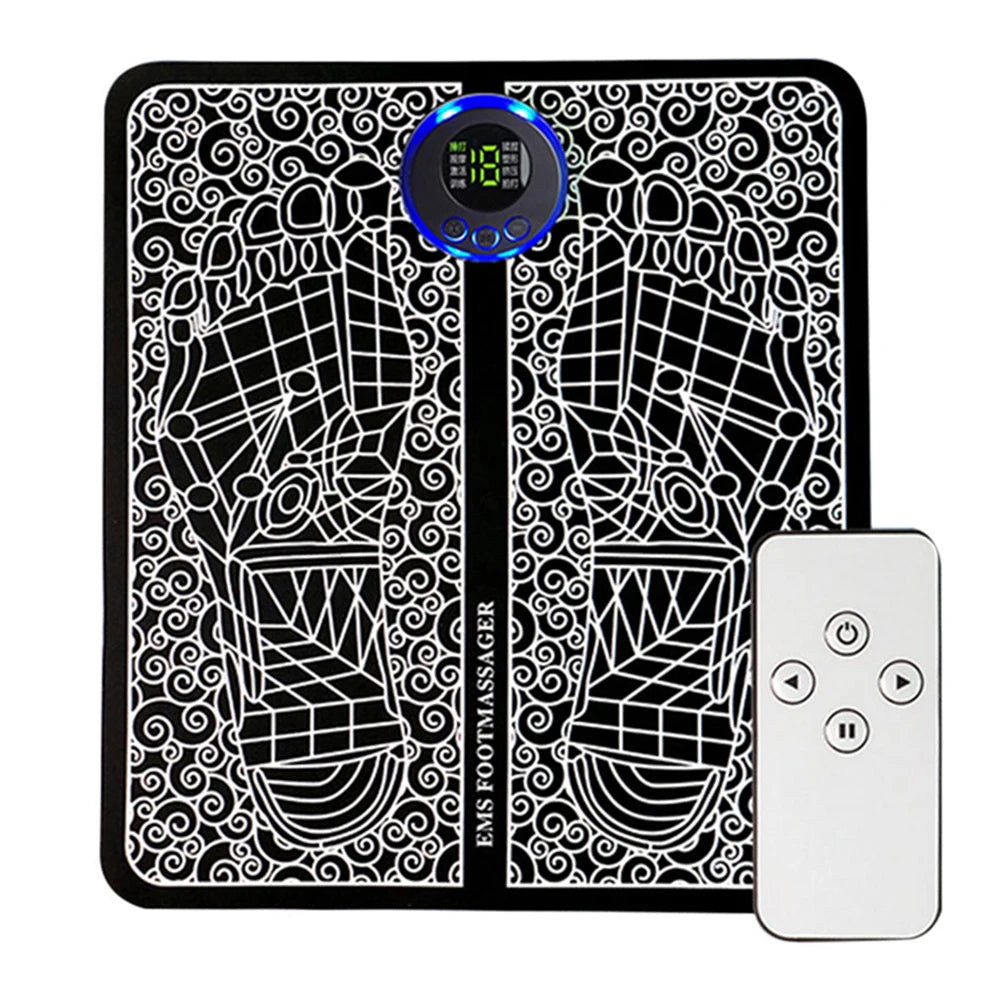 Electric EMS Foot Massager Pad – USB Rechargeable Muscle Stimulator for Relaxation & Pain Relief
