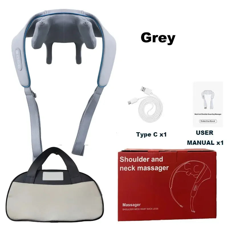 Electric Shoulder & Neck Kneading Massager – Wireless Trapezius & Back Acupressure Relaxation