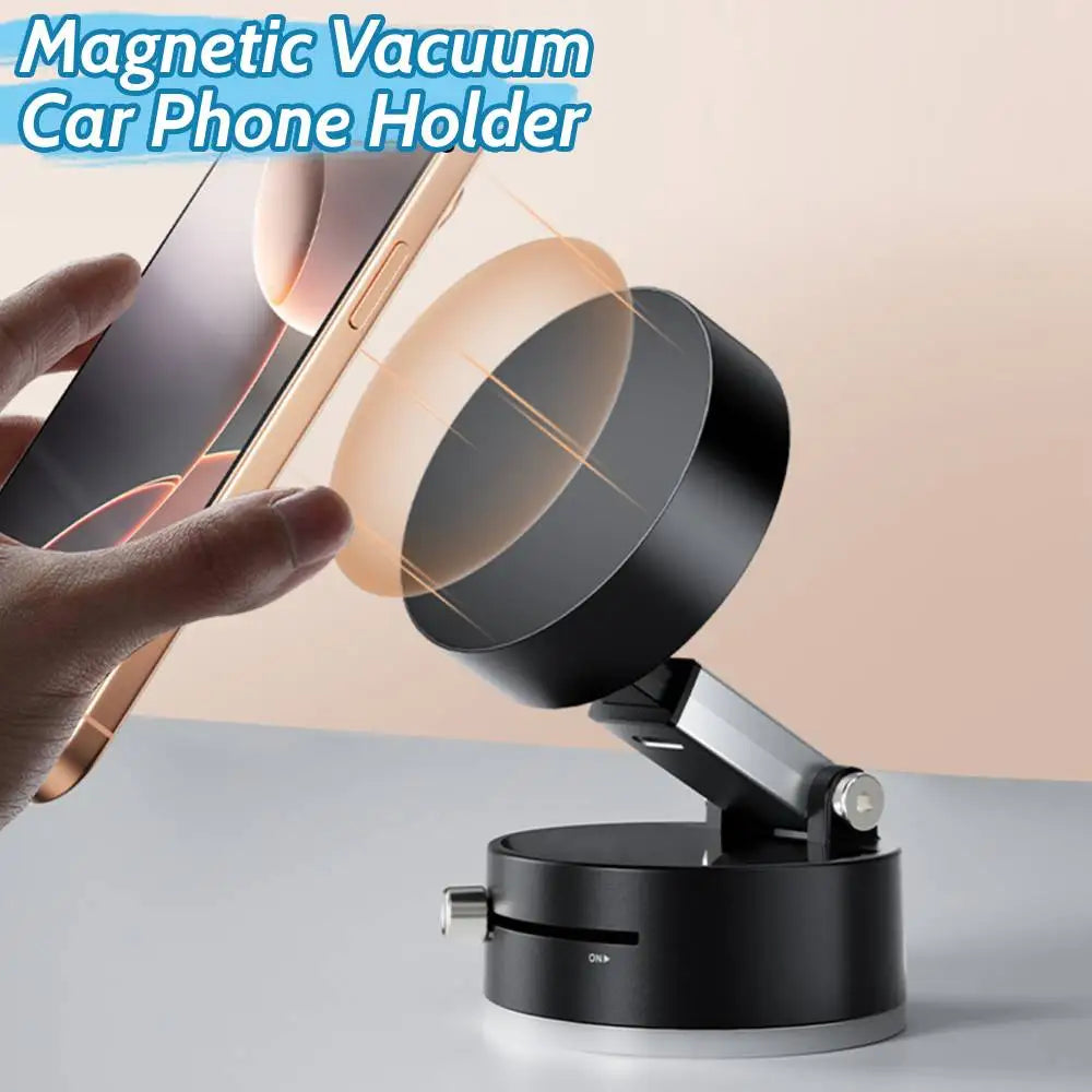Magnetic Vacuum Car Phone Holder β Foldable & Secure Suction Cup Stand