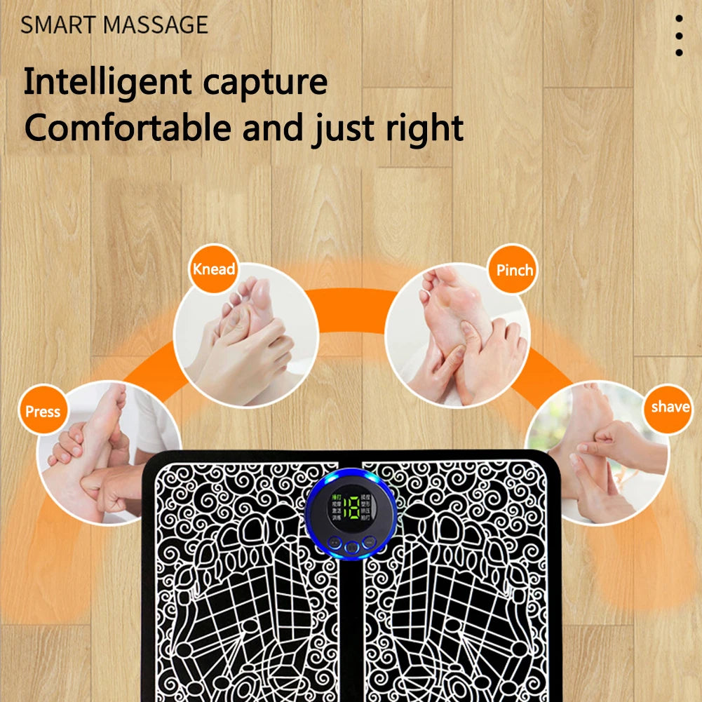 Electric EMS Foot Massager Pad – USB Rechargeable Muscle Stimulator for Relaxation & Pain Relief