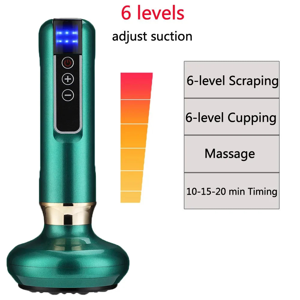 Rechargeable Electric Cupping Therapy Device – 12/6 Level Suction & Massage for Pain Relief & Muscle Recovery