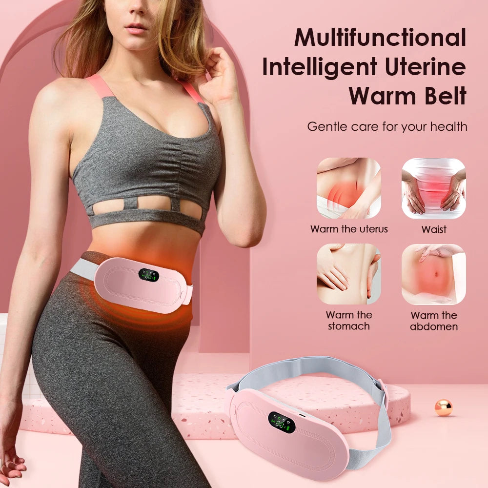 Electric Menstrual Cramp Massager – Vibrating & Heating Belt for Period Pain Relief