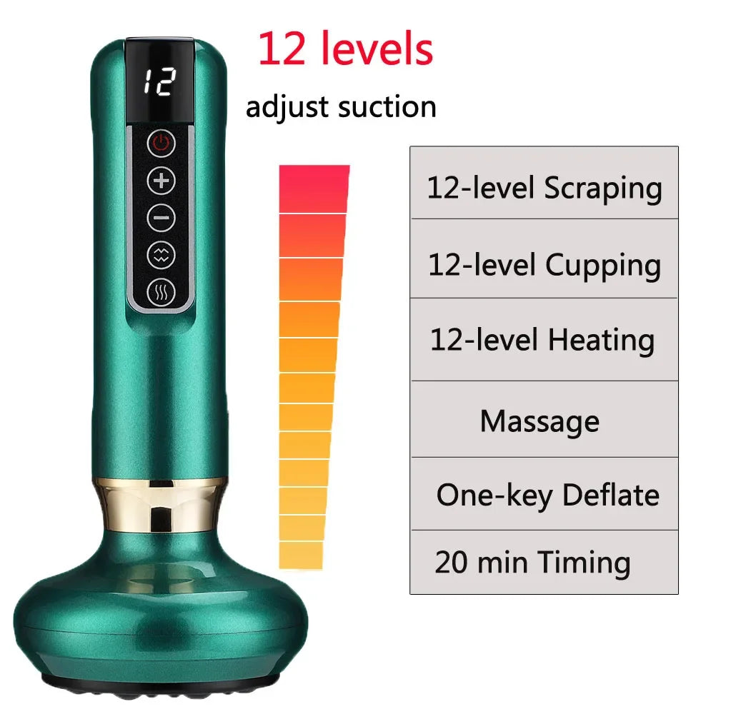 Rechargeable Electric Cupping Therapy Device – 12/6 Level Suction & Massage for Pain Relief & Muscle Recovery