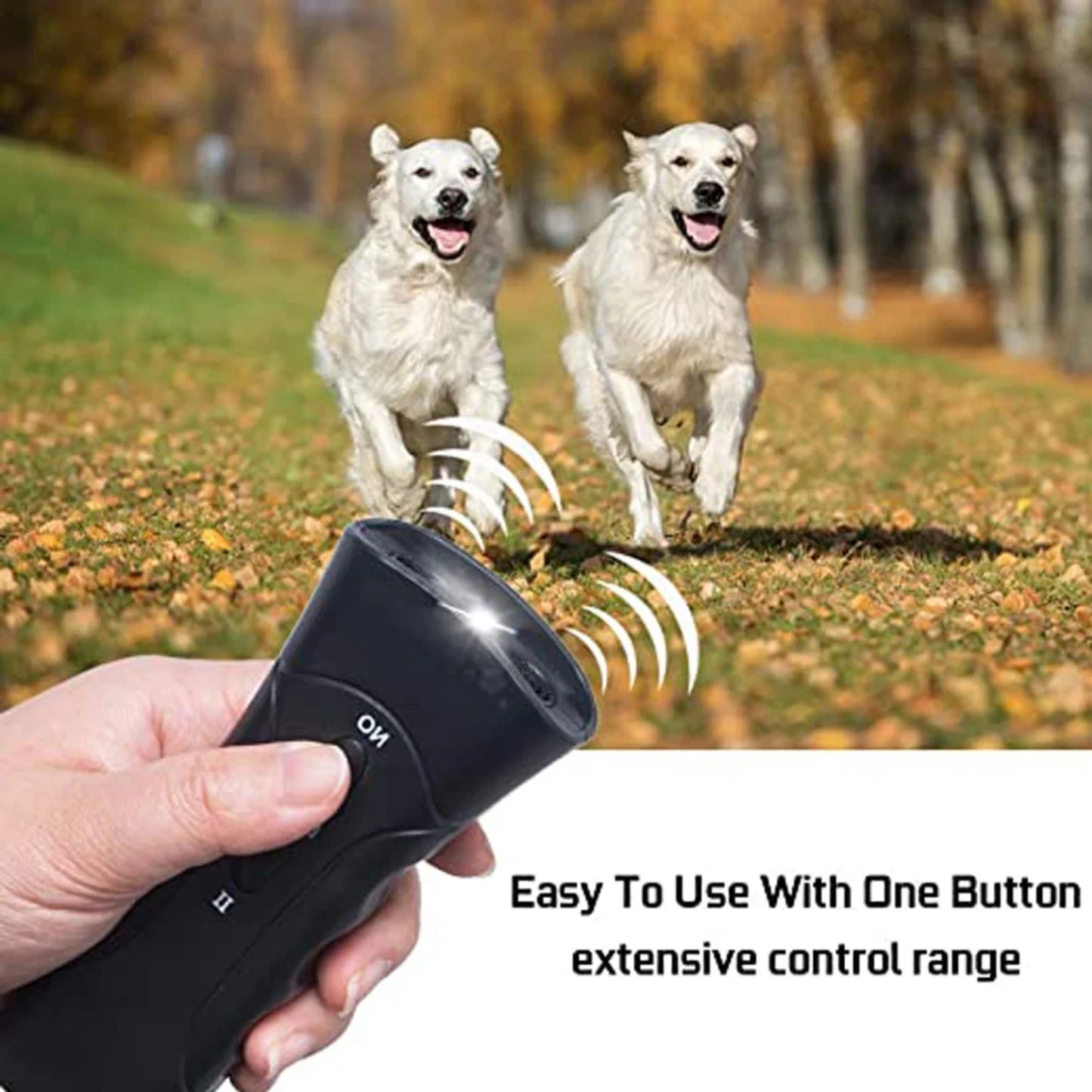 Pet Anti-Bark Ultrasonic Training Device – Gentle Dog Repellent & Behavior Control with LED Flashlight