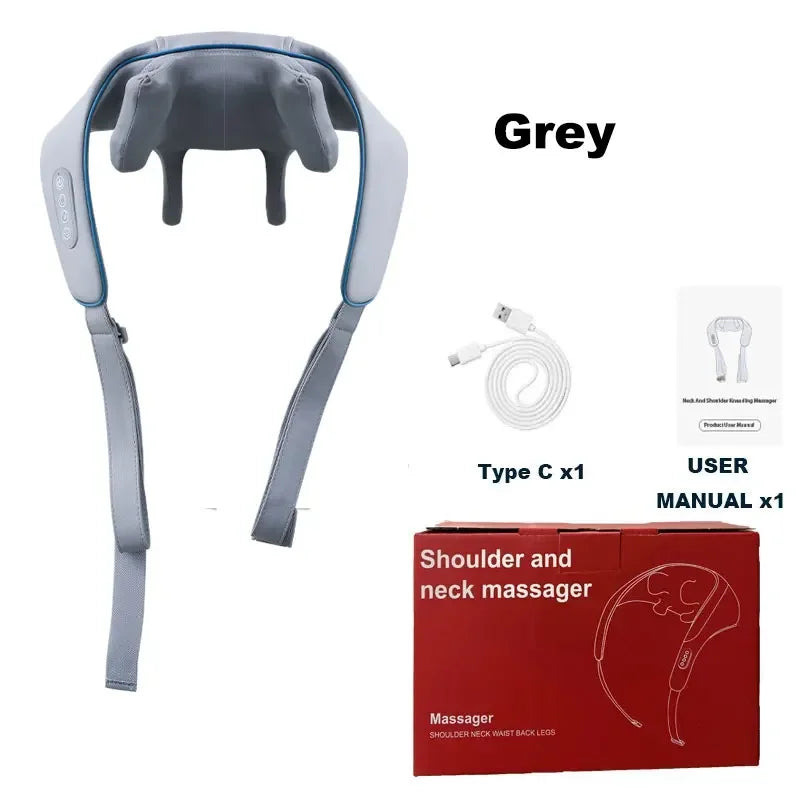 Electric Shoulder & Neck Kneading Massager – Wireless Trapezius & Back Acupressure Relaxation