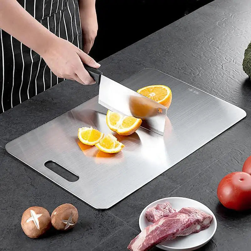 Premium 304 Stainless Steel Cutting Board – Double-Sided, Food-Grade, Durable & Hygienic