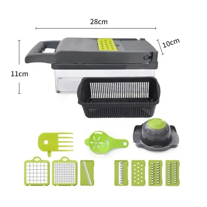 14/16-in-1 Multifunctional Vegetable Chopper – Slicer, Dicer & Grater for Effortless Food Prep