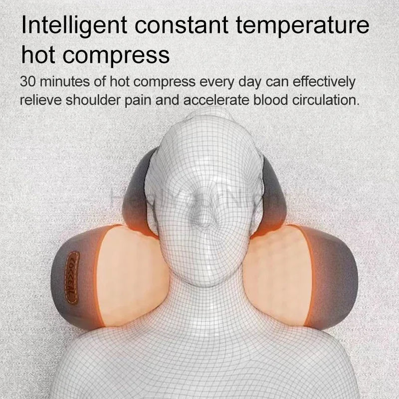 Electric Heated Neck Massage Pillow – Vibration & Cervical Support for Relaxation & Pain Relief