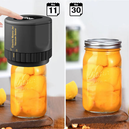 Cordless Electric Mason Jar Vacuum Sealer – Preserves Food Freshness for Wide & Regular Mouth Jars