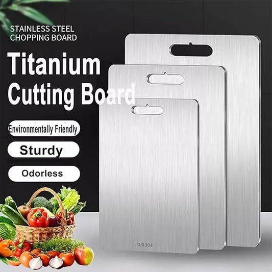 Premium 304 Stainless Steel Cutting Board – Double-Sided, Food-Grade, Durable & Hygienic