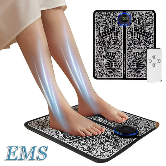 Electric EMS Foot Massager Pad – USB Rechargeable Muscle Stimulator for Relaxation & Pain Relief