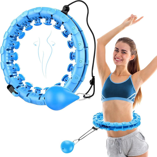 AZ Smart Weighted Fitness Hoop – 2-in-1 Abdomen Massage & Spinning Exercise Hoop | Adjustable, Non-Fall Design (24 Detachable Sections)